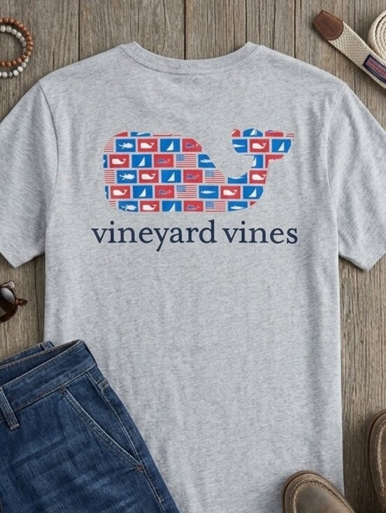 Vineyard Vines Tops - Vineyard Vines Flag Pocket Tee